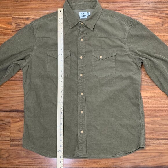 Flint and Tinder Corduroy Pearl Snap Western Button-up Shirt XL - Picture 14 of 15